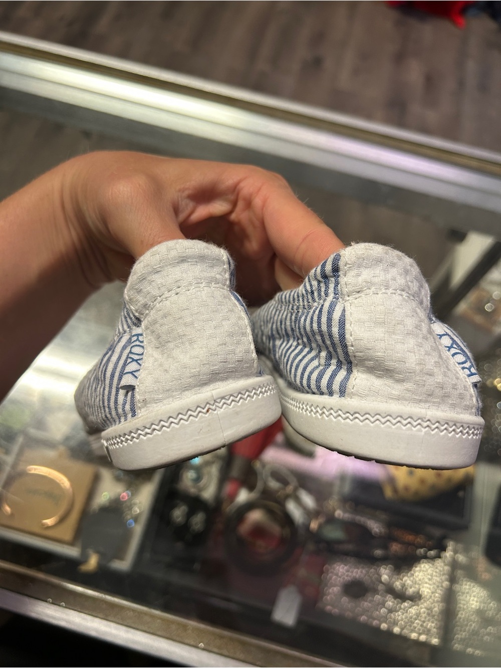 Roxy Blue White Stripe Sneakers size 7.5 - Picture 4 of 6